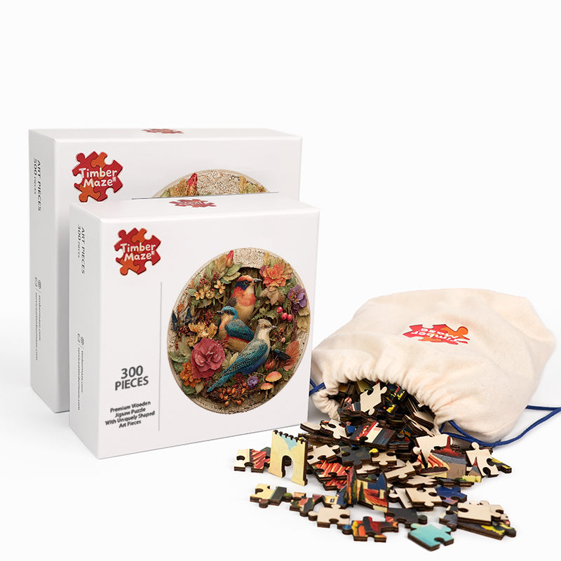 Vergoldeter Garten - Holzpuzzle