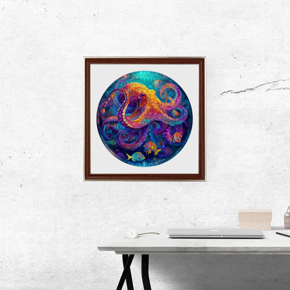 Neon-Oktopus - Holzpuzzle