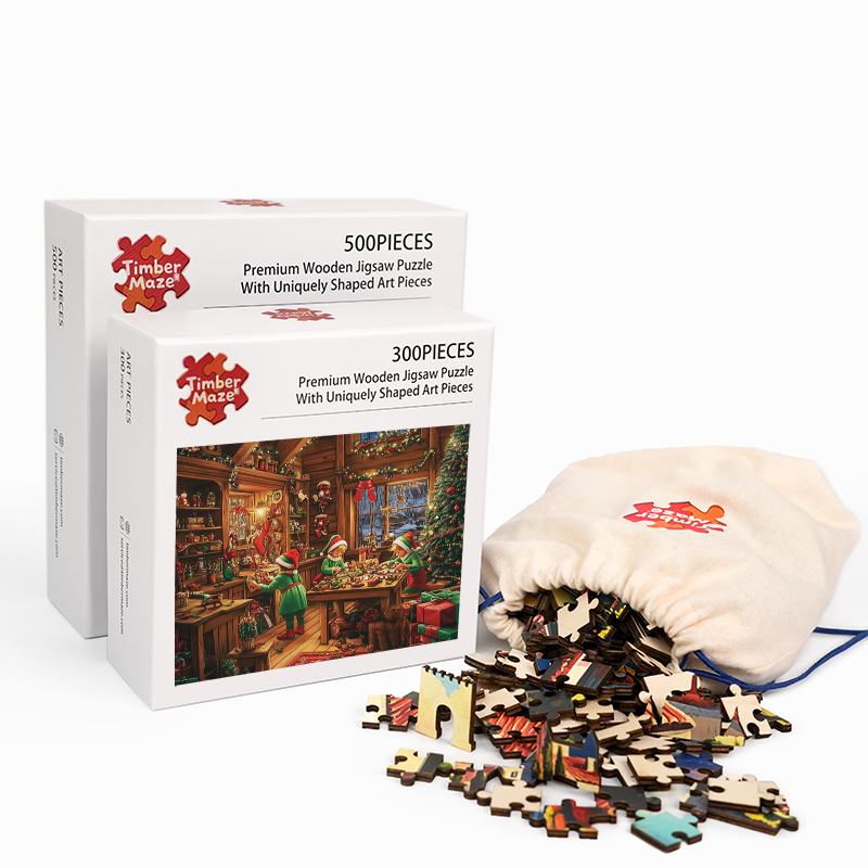 Weihnachtself - Holzpuzzle