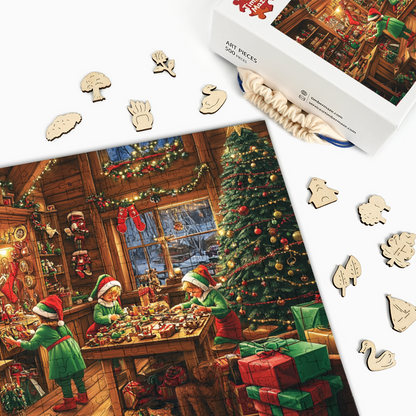 Weihnachtself - Holzpuzzle