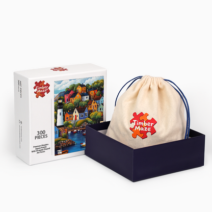 Buntes Dorf - Holzpuzzle