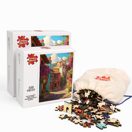 Frische Blumenstadt - Holzpuzzle