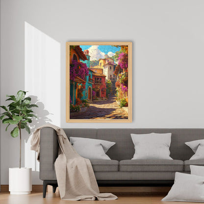 Frische Blumenstadt - Holzpuzzle