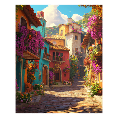 Frische Blumenstadt - Holzpuzzle