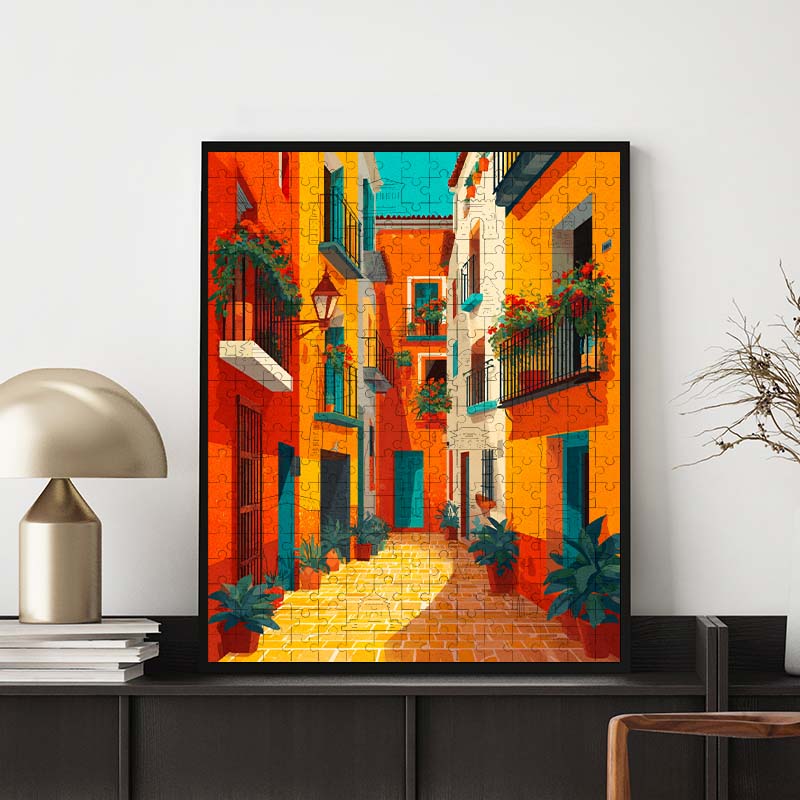 Ruhiges Dorf - Holzpuzzle