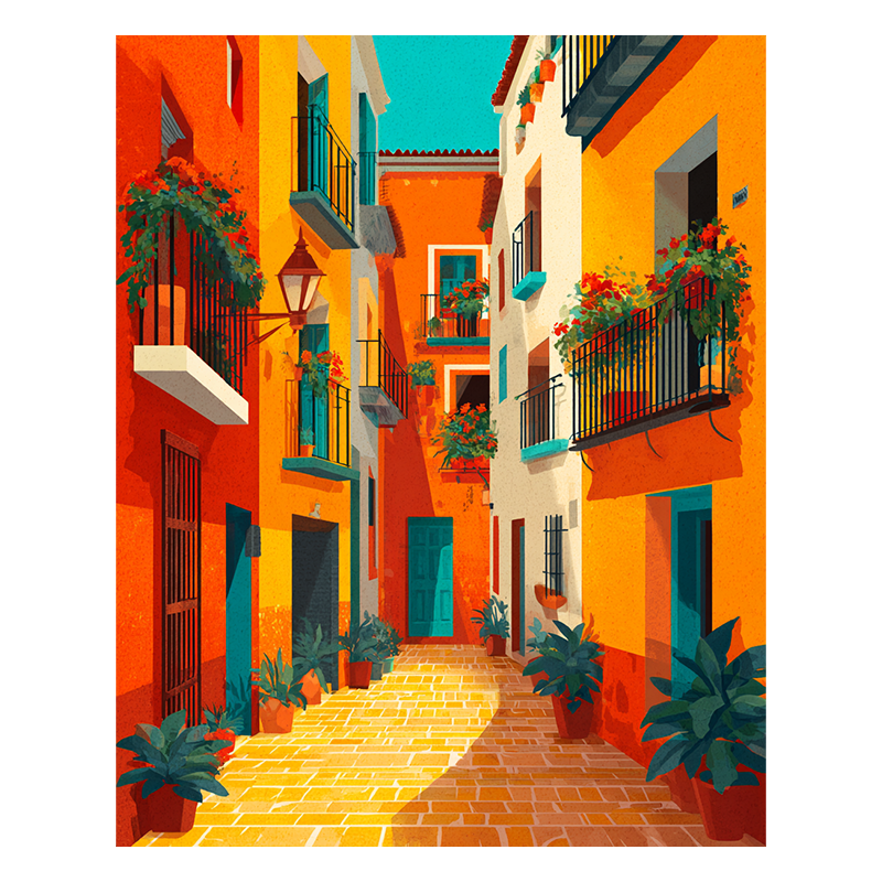 Ruhiges Dorf - Holzpuzzle