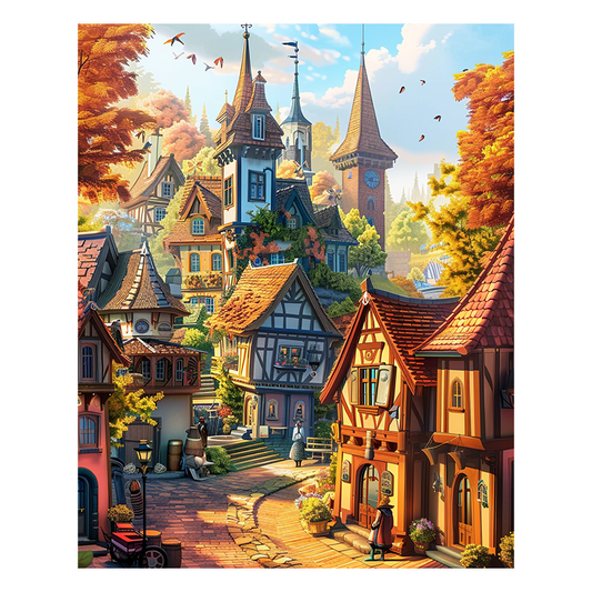 Ein Märchendorf - Holzpuzzle