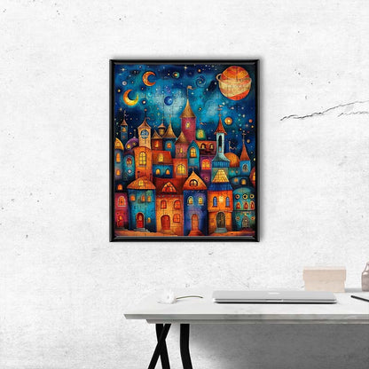 Märchenhafte Nachtlandschaft - Holzpuzzle