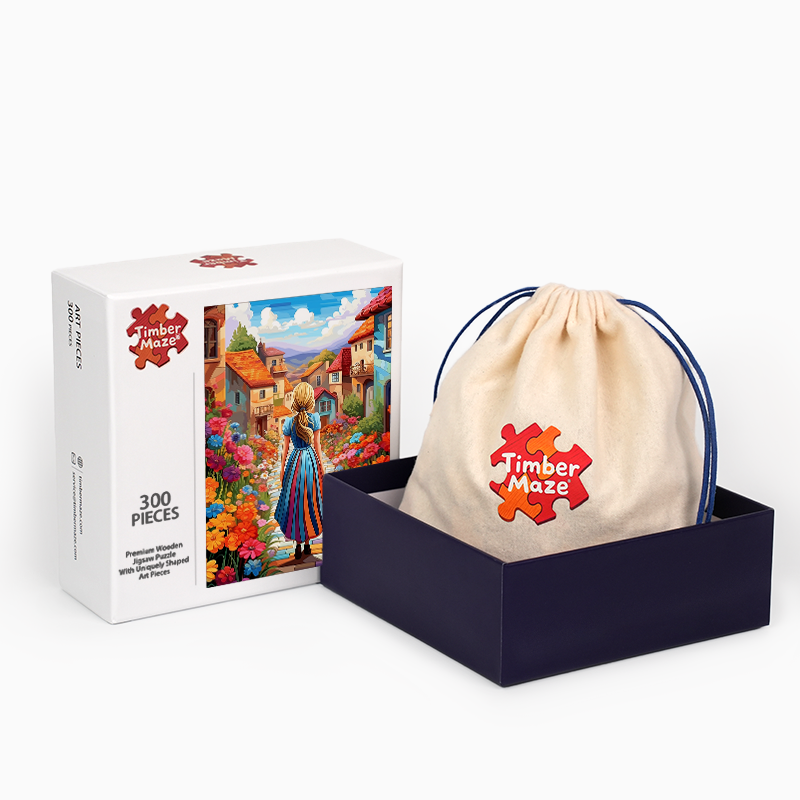 Blütenpfad - Holzpuzzle