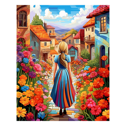 Blütenpfad - Holzpuzzle